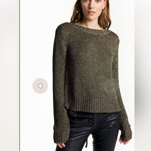 A.L.C.”Majorie” Metallic Lace-up Back Sweater
